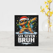 Carte 67 Christmas 6 7 Meme Gingerbread Man Xmas Pajamas (Fleur jaune)