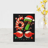 Carte 67 Christmas 6 7 Six Seven Meme 67 Candy Cane Xmas (Fleur jaune)
