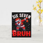 Carte 67 Christmas Bruh 6 7 Meme Pajamas Holiday Gen Alp (Fleur jaune)