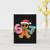 Carte 67 Christmas Gingerbread Six Seven Meme Gen Alpha  (Fleur jaune)