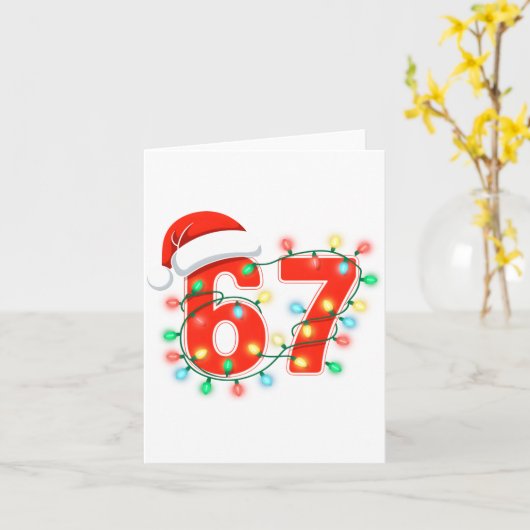 Carte 67 Christmas Lights Meme Saying 6 7 Costume Xmas L (Fleur jaune)