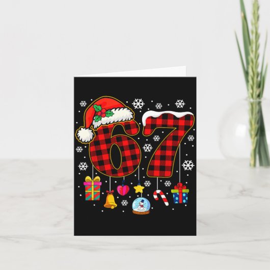 Carte 67 Christmas Red Plaid 6 7 Six Seven Boys Christma (Devant)