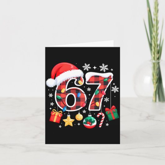 Carte 67 Christmas Red Plaid 6 7 Six Seven Boys Christma (Devant)