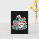 Carte 67 Christmas Skeleton Xmas Santa Hat Six Seven Fun (Fleur jaune)