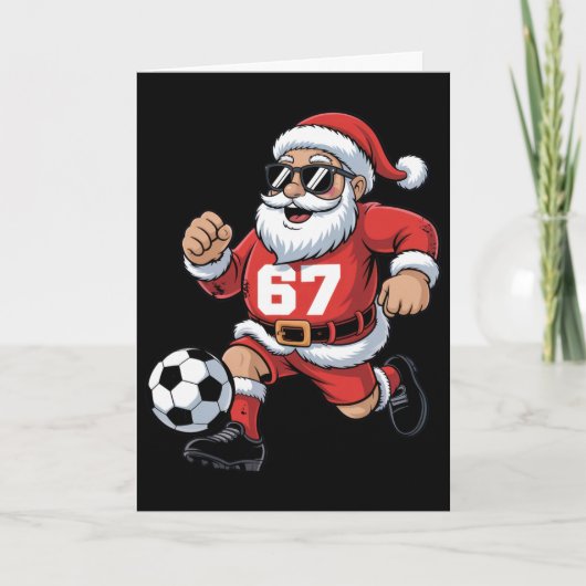 Carte 67 conceptions de Santa Soccer pour les fans de sp (Devant)