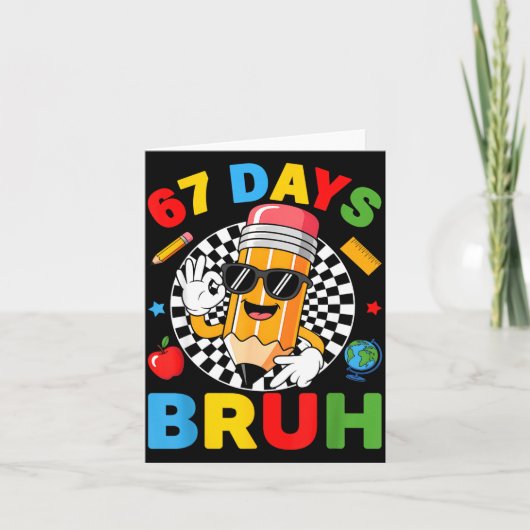 Carte 67 Days Bruh 67 Days Of School Boys Kids Six Seven (Devant)