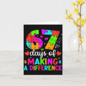 Carte 67 Days Of Making A Difference Funny Teacher Stude (Fleur jaune)