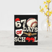 Carte 67 Days Of School 67th Day Funny Baseball Meme Men (Fleur jaune)