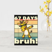 Carte 67 Days Of School Bruh Funny Meme Boys Kids Dabbin (Fleur jaune)