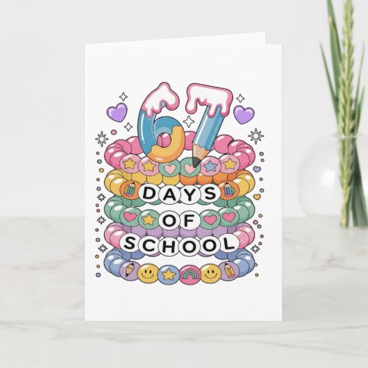 Carte 67 Days of School Cute Teacher Colorful Classroom (Devant)