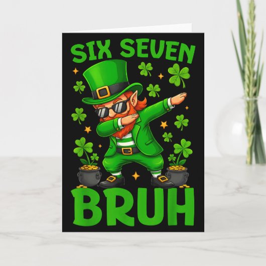Carte 67 drôle de jour de la Saint-Patrick Six Seven Mem (Devant)