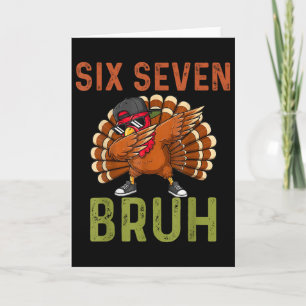 Carte 67 drôle de Thanksgiving Six Seven Meme Dinde Enfa