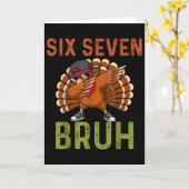 Carte 67 drôle de Thanksgiving Six Seven Meme Dinde Enfa (Fleur jaune)