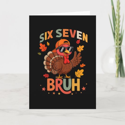 Carte 67 drôle de Thanksgiving Six Seven Meme Dinde Glou (Devant)