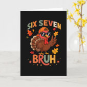 Carte 67 drôle de Thanksgiving Six Seven Meme Dinde Glou (Fleur jaune)