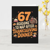 Carte 67 drôle Six Sept Gen Alpha Meme Dinde Thanksgivin (Fleur jaune)