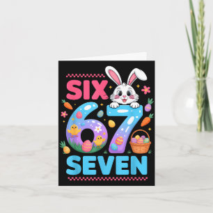 Carte 67 drôle six sept génération mème adorable lapin l