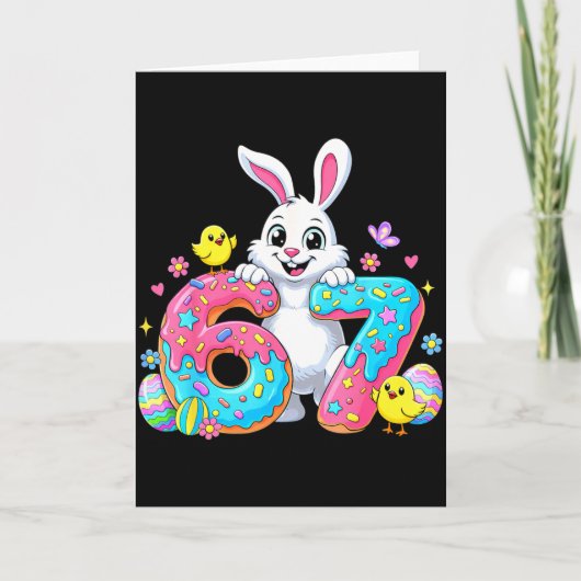 Carte 67 drôle six sept génération mème adorable lapin l (Devant)