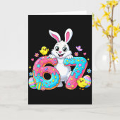 Carte 67 drôle six sept génération mème adorable lapin l (Fleur jaune)