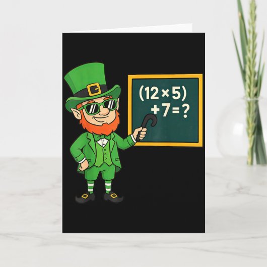 Carte 67 drôle St Patricks Day professeur de mathématiqu (Devant)