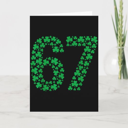 Carte 67 drôles Six Sept Génération Mème Vibes Chanceuse (Devant)