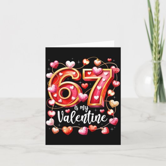 Carte 67 Est Mon Valentin Coeurs Six Sept Mème Drôle Dir (Devant)