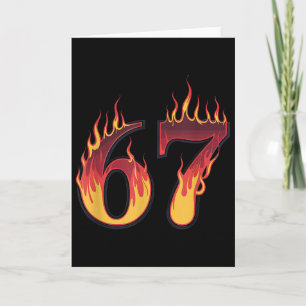 Carte 67 Flames Drôle Six Sept Mème Slang Gen Alpha 
