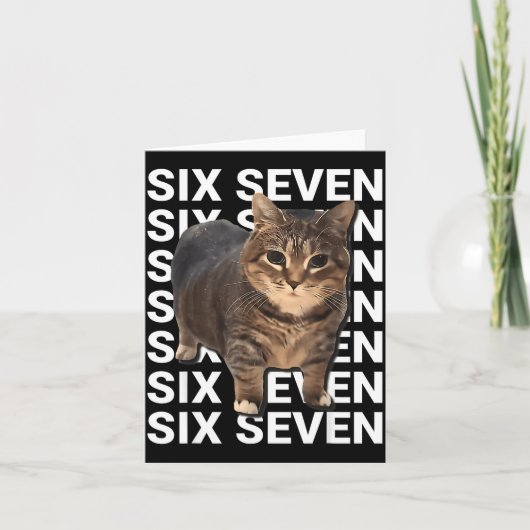 Carte 67 Funny Cat Six Seven Meme Gen Z Alpha Humor Anim (Devant)