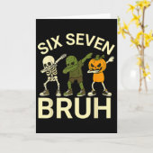 Carte 67 Halloween Drôle Six Sept Mème Brainrot Citrouil (Fleur jaune)
