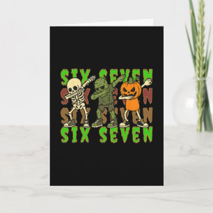 Carte 67 Halloween Mème Six Sept Squelette Dabbing Zombi