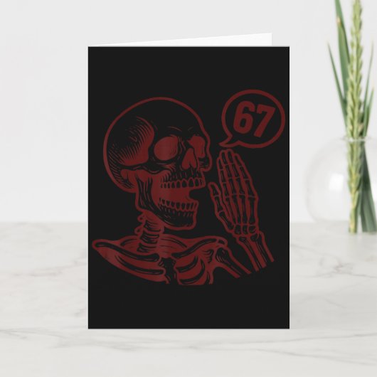 Carte 67 Halloween Skeleton Six Seven Meme Brainrot Funn (Devant)
