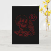 Carte 67 Halloween Squelette Six Sept Mème Brainrot Drôl (Fleur jaune)