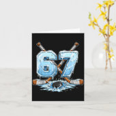 Carte 67 Hockey Drip Number Funny Meme Style Boys Graphi (Fleur jaune)