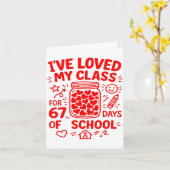 Carte 67 Jours D'école Aimé Mon Cl Funny Valentine Teac (Fleur jaune)