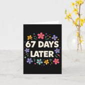 Carte 67 jours plus tard 67e jour d'école 67 mème  (Fleur jaune)