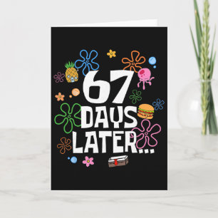 Carte 67 jours plus tard 67e jour d'école 67 mème enseig