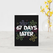 Carte 67 jours plus tard 67e jour d'école 67 mème enseig (Fleur jaune)