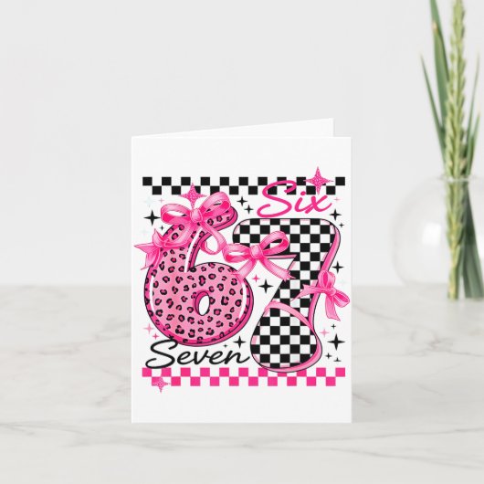 Carte 67 Leopard Checkered Six Seven Meme 6-7 Teachers (Devant)