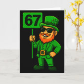 Carte 67 Leprechaun Six Seven Génération Mème Vibes Chan (Fleur jaune)