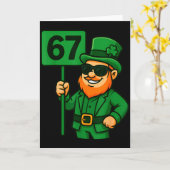 Carte 67 Leprechaun Six Seven Génération Mème Vibrations (Fleur jaune)
