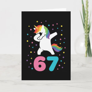 Carte 67 Licorne Mème pour Filles Six Sept Gen Alpha
