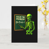 Carte 67 Math Halloween squelette Meme pour les enseigna (Fleur jaune)