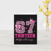 Carte 67 Meme 13th Birthday Girl Leopard Nk Bow Cute Tee (Fleur jaune)
