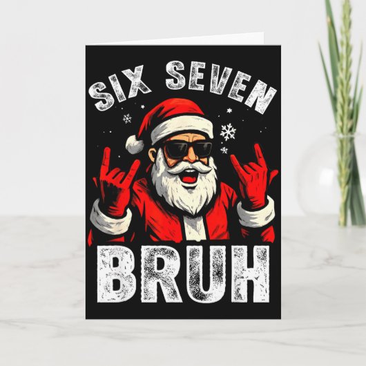 Carte 67 Meme 6 7 Funny Christmas Santa Rock On Six Seve (Devant)