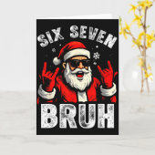 Carte 67 Meme 6 7 Funny Christmas Santa Rock On Six Seve (Fleur jaune)