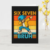 Carte 67 Meme 6 7 Garçons Dabbing Six Sept Bruh Enfants (Fleur jaune)