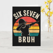 Carte 67 Meme 6 7 Nombres Dabbing Six Sept Bruh  (Fleur jaune)