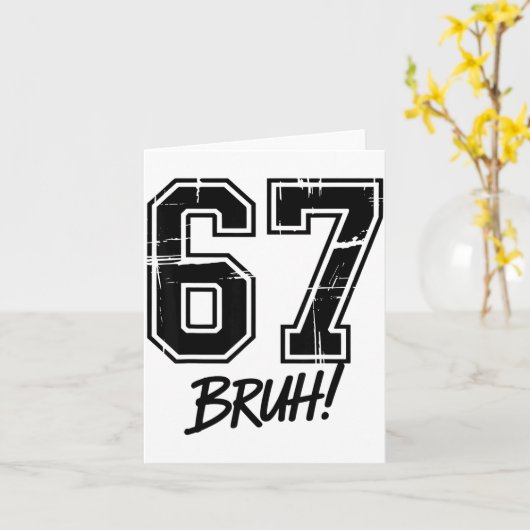 Carte 67 Meme Bruh Six Seven  (Fleur jaune)