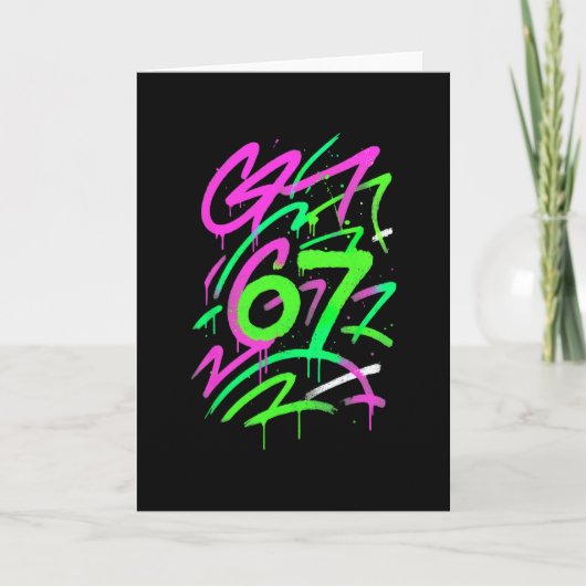 Carte 67 Mème Caché Tendance Gen Z Alpha Six Sept 6 7 (Devant)