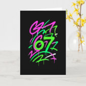 Carte 67 Mème Caché Tendance Gen Z Alpha Six Sept 6 7 (Fleur jaune)